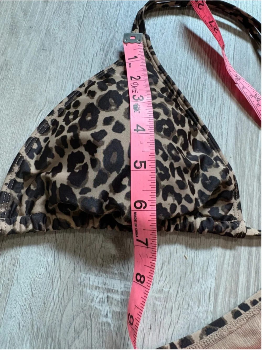 Sanctuary Leopard Print 2 Piece Bikini Set Triangle Top & Strappy Bottoms XL